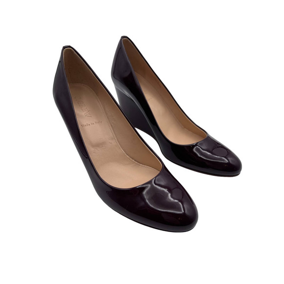 NWOT! J.Crew Patent Leather Almond Toe Wedges. Size 8 made in Italy - Picture 3 of 8